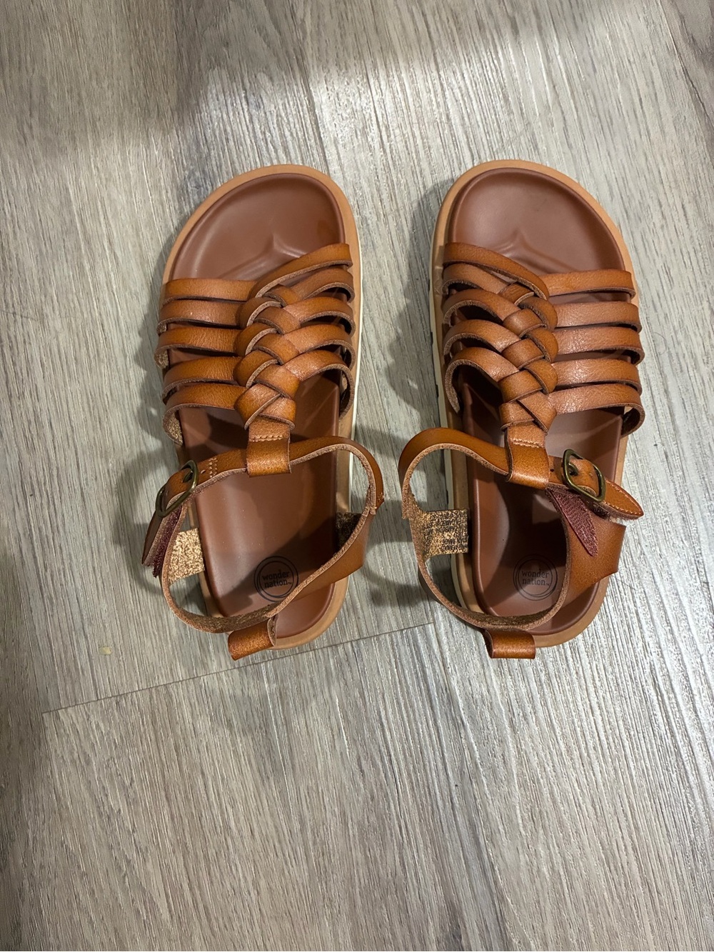 wonder nation Braided Fisherman Sandals - Brown